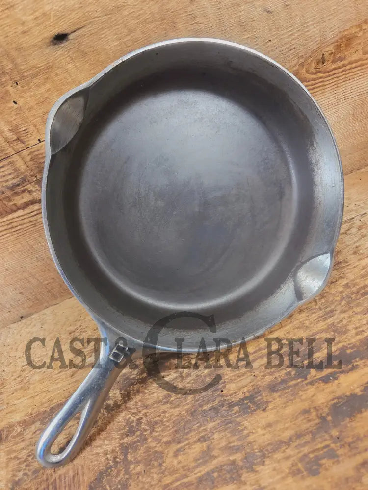 Unique! 1930βs Griswold #6 Duo-Chrome Skillet with Large Block Logo and Smooth Bottom 699 C - Skillet