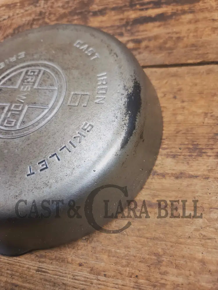 Unique! 1930βs Griswold #6 Duo-Chrome Skillet with Large Block Logo and Smooth Bottom 699 C - Skillet