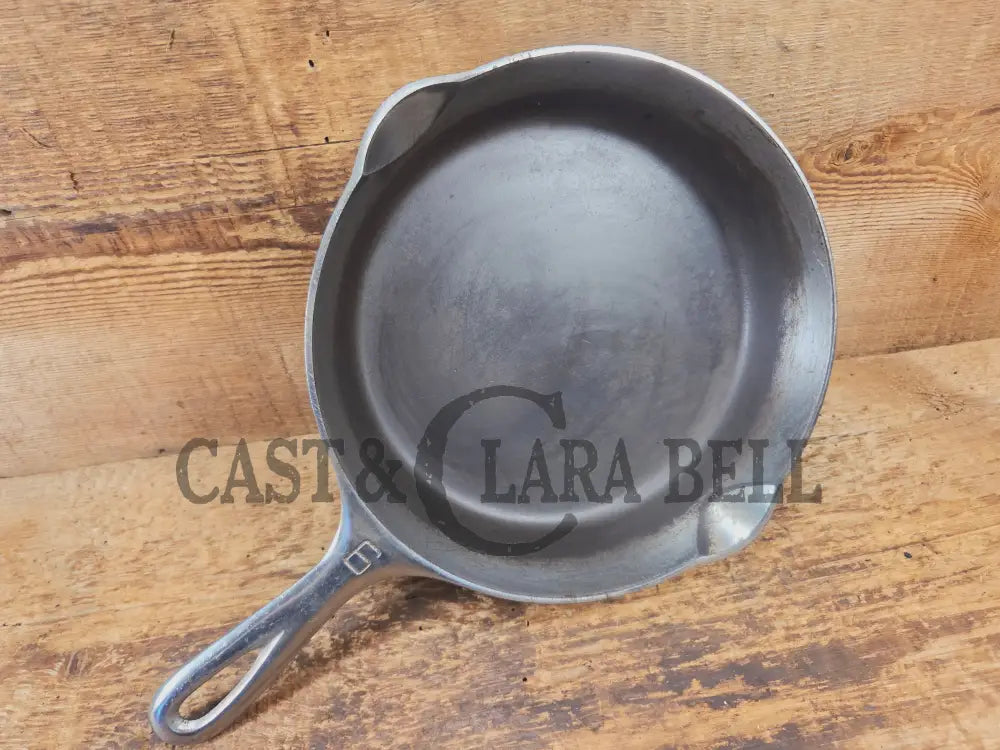 Unique! 1930βs Griswold #6 Duo-Chrome Skillet with Large Block Logo and Smooth Bottom 699 C - Skillet