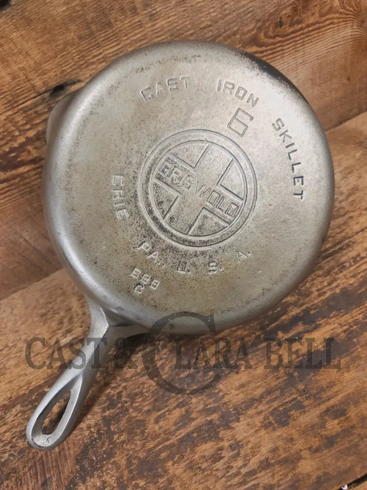 Unique! 1930βs Griswold #6 Duo-Chrome Skillet with Large Block Logo and Smooth Bottom 699 C - Skillet
