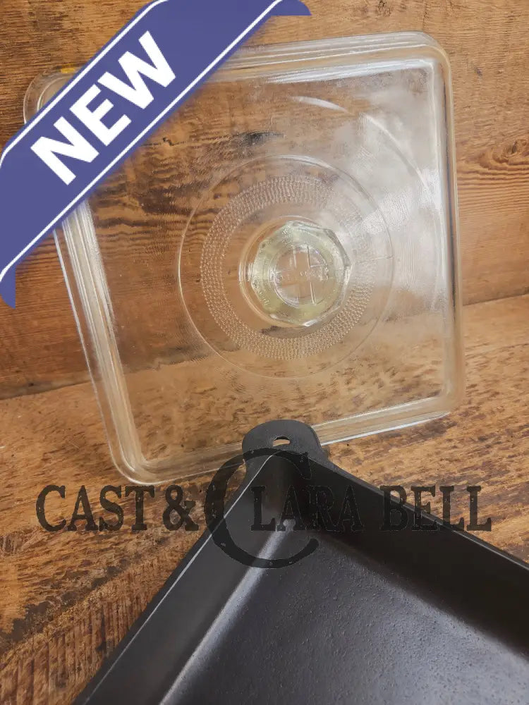 Very cool! 1940’s Era Fully marked Griswold glass square skillet lid! Fits Utility skillet Skillet