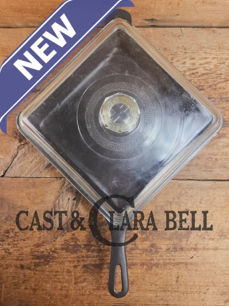 Very cool! 1940’s Era Fully marked Griswold glass square skillet lid! Fits Utility skillet Skillet