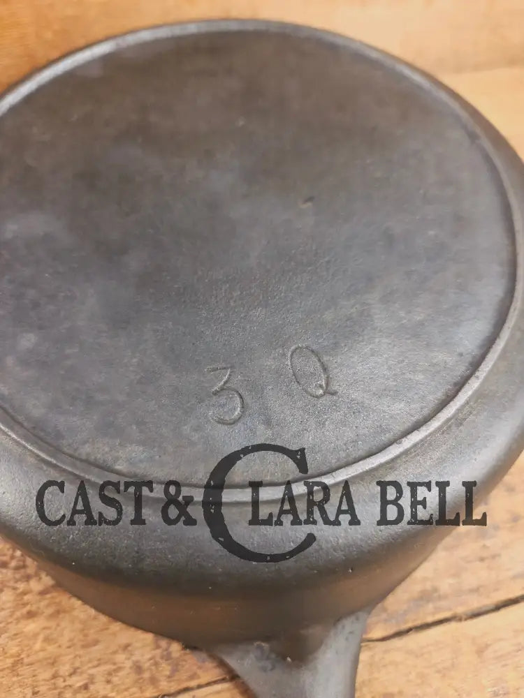 Very cool #3 Birmingham Stove & Range 3 quart sauce pot. Perfect bean pot for your grill! Dutch Ovens Trivets & Kettles