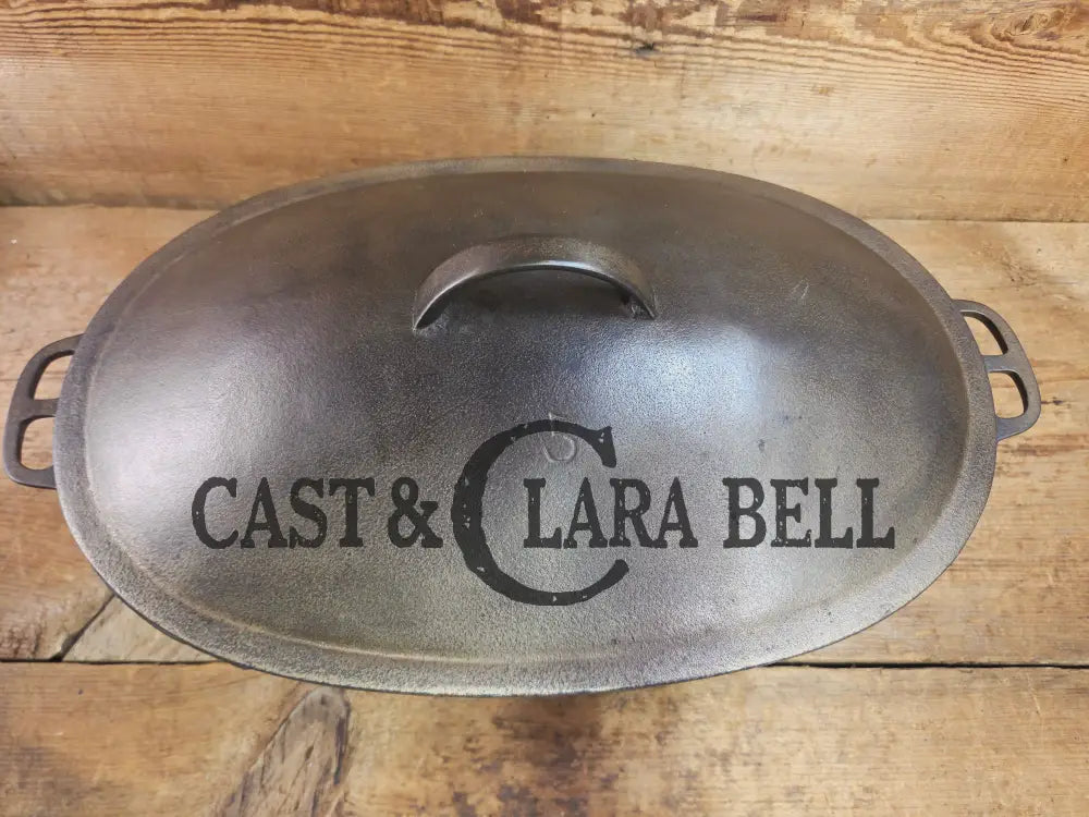 Very early Wagner #5 Nickle finish oval roaster. Beautiful patina on the outside and near perfect inside. Great bread