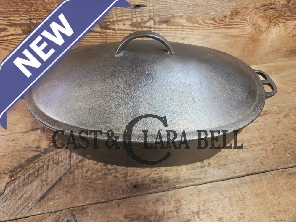 Very early Wagner #5 Nickle finish oval roaster. Beautiful patina on the outside and near perfect inside. Great bread