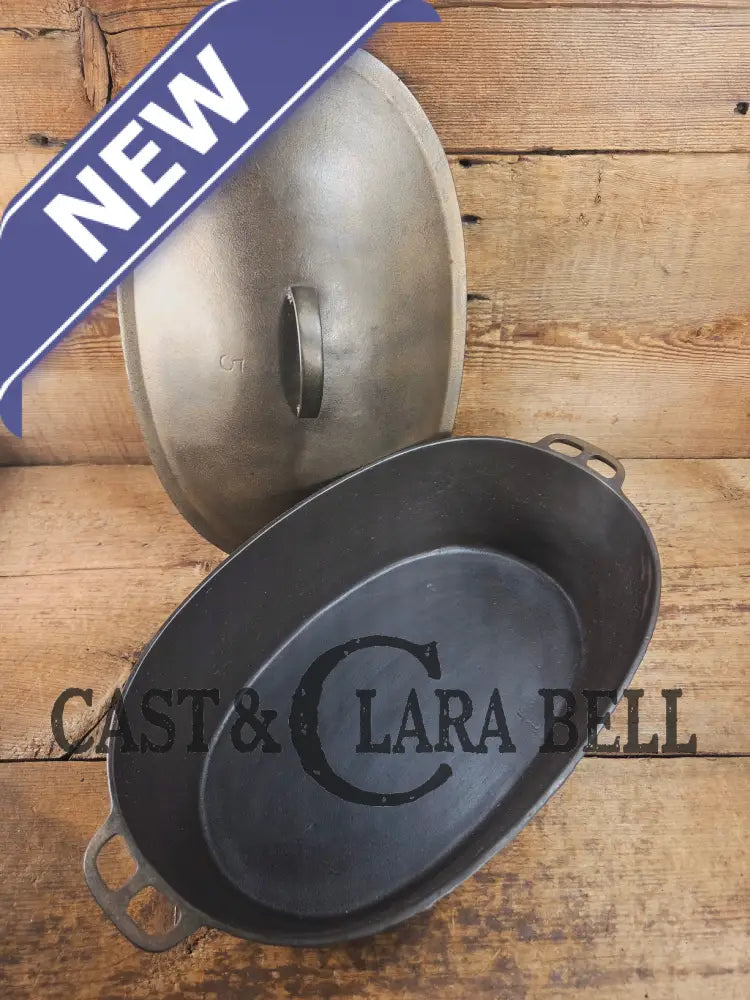 Very early Wagner #5 Nickle finish oval roaster. Beautiful patina on the outside and near perfect inside. Great bread