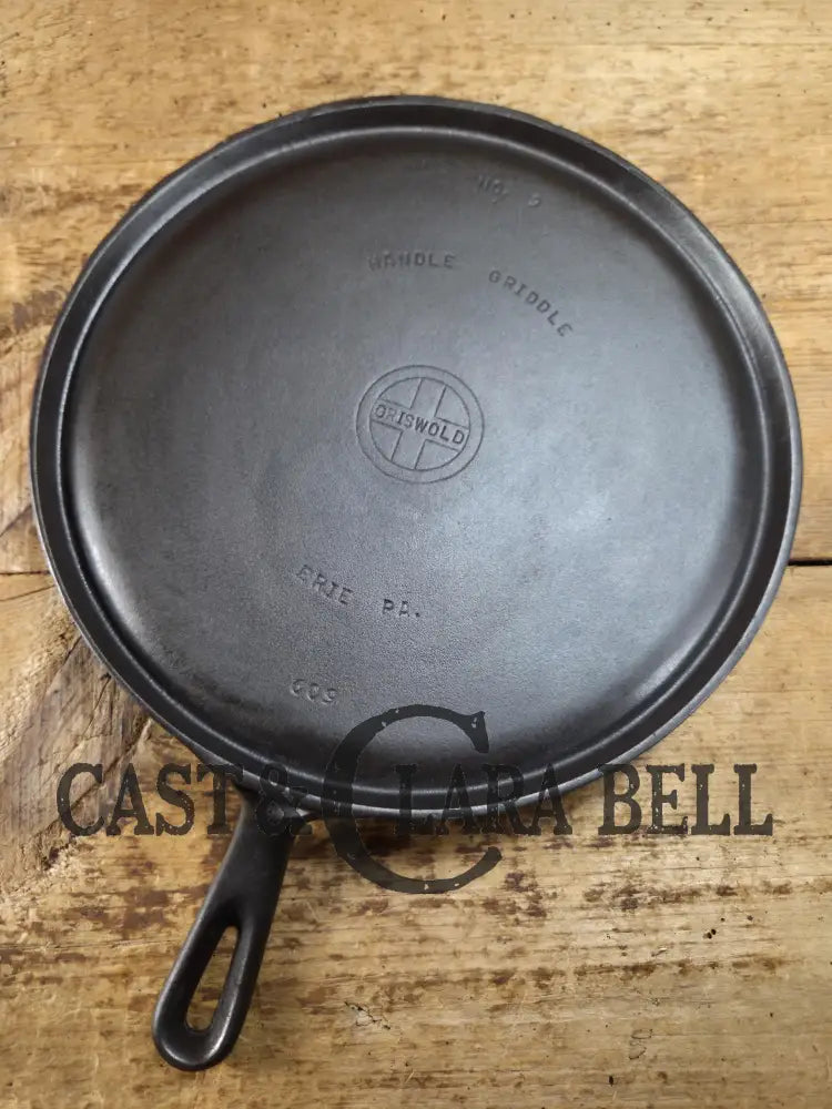 VERY handy griddle! 1930’s Griswold No. 9 Handled Griddle with Small Block Logo 609. Makes Great grilled cheese and