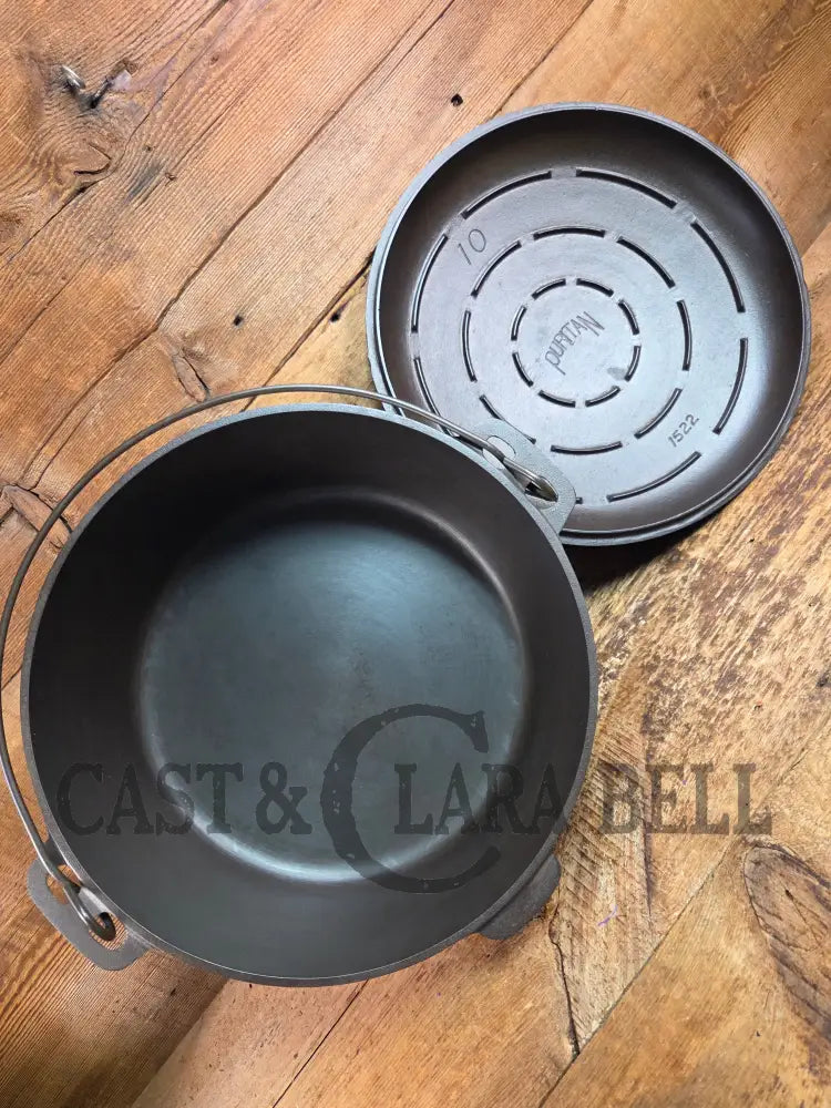 Very hard to find and HUGE! #10 Griswold made ’Puritan’ brand Dutch Oven. So unique and almost mint! Dutch Ovens