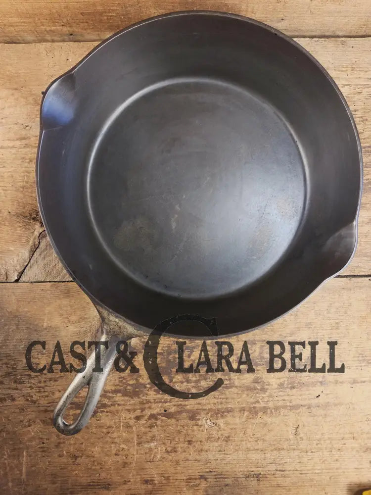 Very Rare 1890’s first series Wagner DEEP #10 Skillet. Nickel plated patina outside and black iron inside. What a