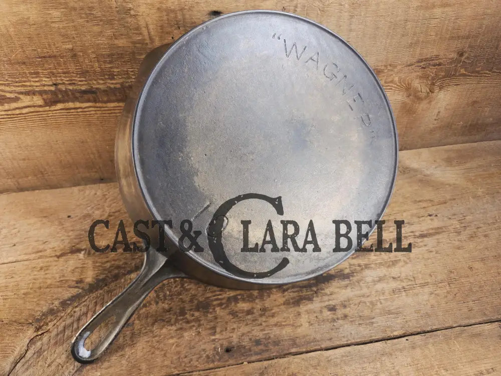 Very Rare 1890’s first series Wagner DEEP #10 Skillet. Nickel plated patina outside and black iron inside. What a