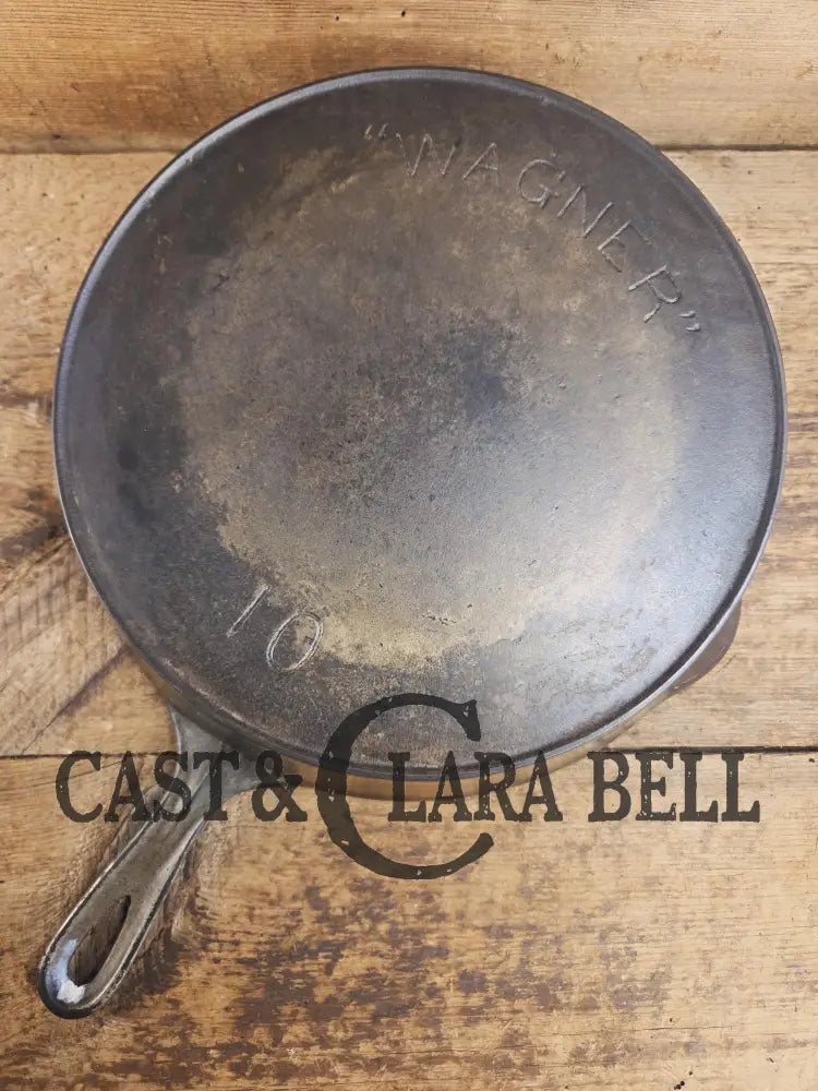 Very Rare 1890’s first series Wagner DEEP #10 Skillet. Nickel plated patina outside and black iron inside. What a