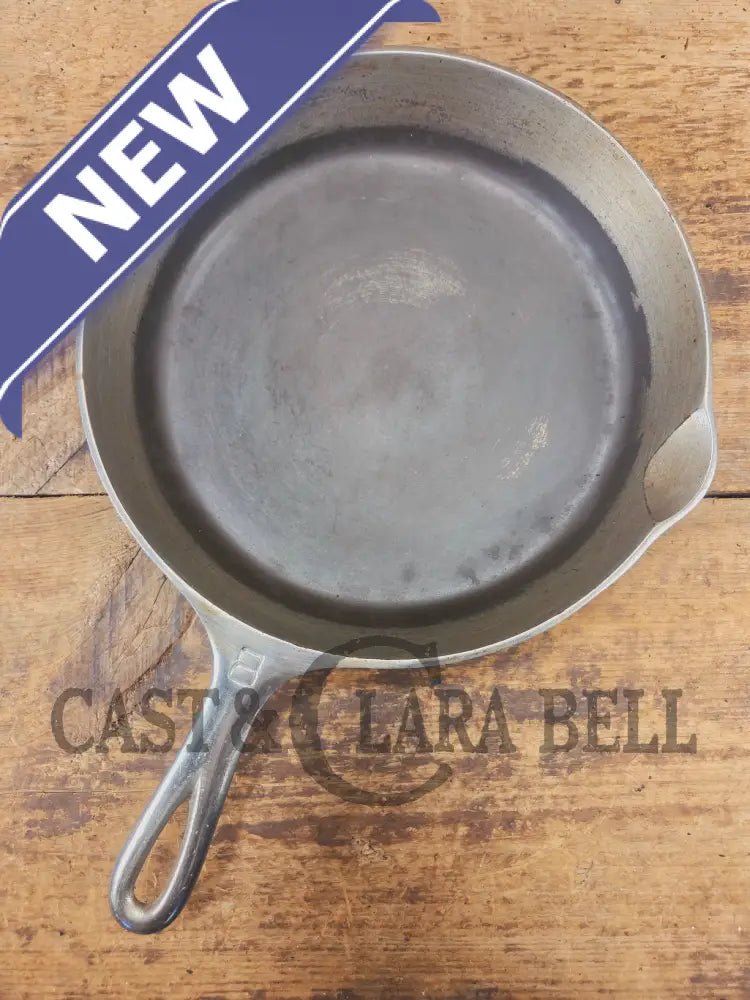 Very unique! 1930’s Griswold #8 Large Block Logo 704 A Cast Iron Skillet. Inside black iron outside chrome patina