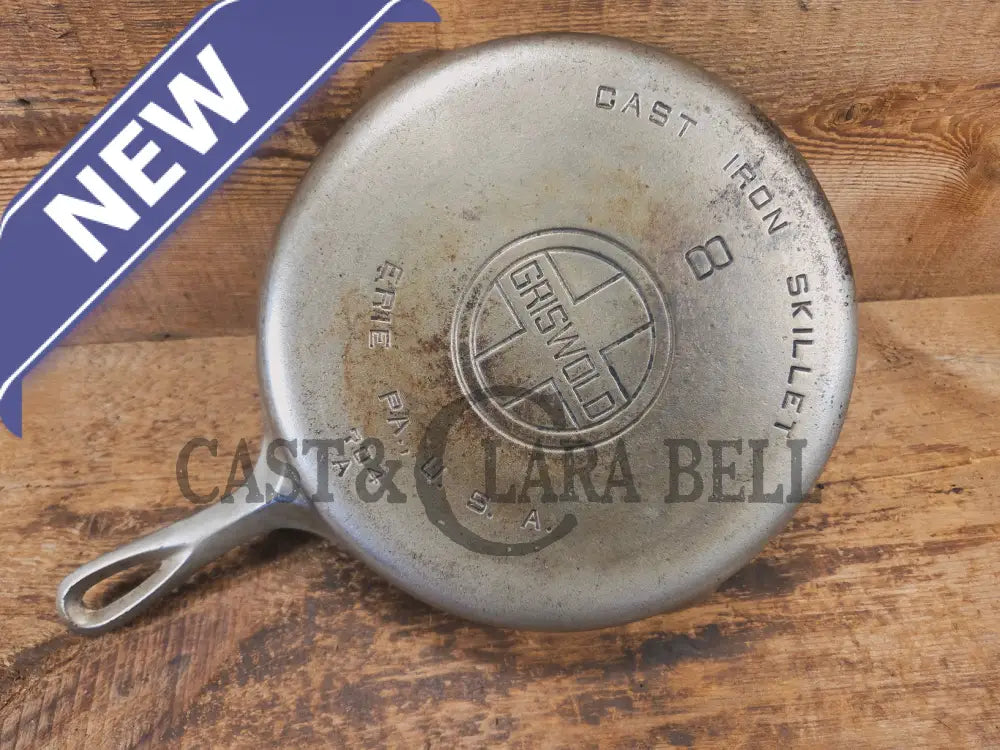 Very unique! 1930’s Griswold #8 Large Block Logo 704 A Cast Iron Skillet. Inside black iron outside chrome patina