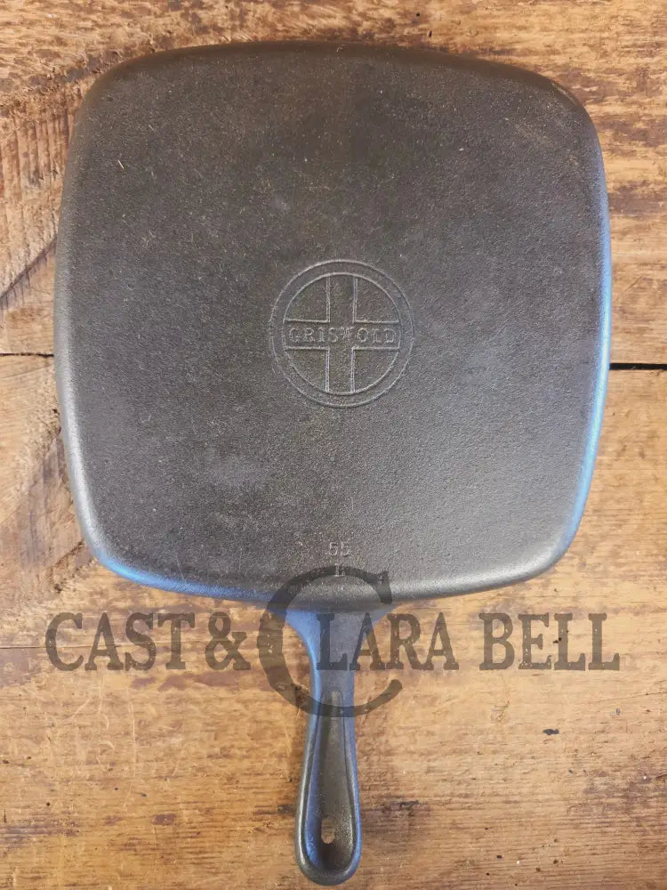 Wagner made Griswold Square Skillet with Small Block Logo 55. Restored and Ready to Use! - Skillet
