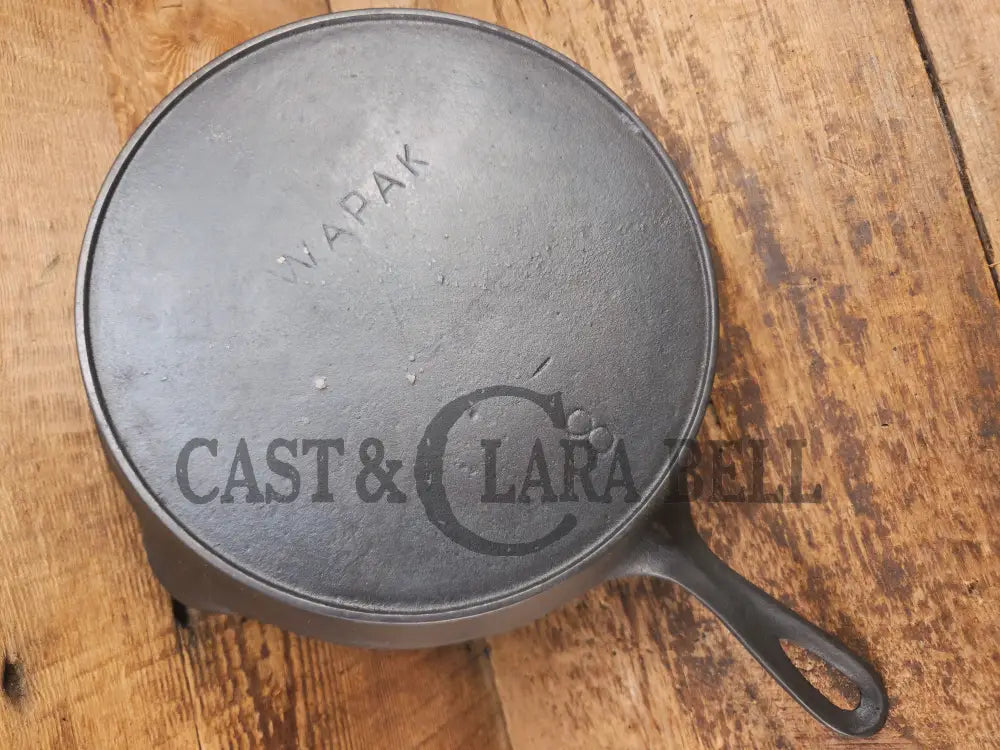 Wapak #8 straight logo with βGhost Mark Erieβ 704 Cast Iron Skillet Fully restored and seasoned ready to use! Skillet