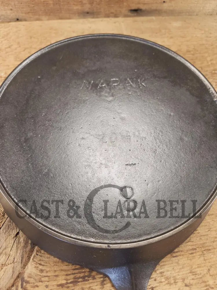 Wapak #8 straight logo with βGhost Mark Erieβ 704 Cast Iron Skillet Fully restored and seasoned ready to use! Skillet