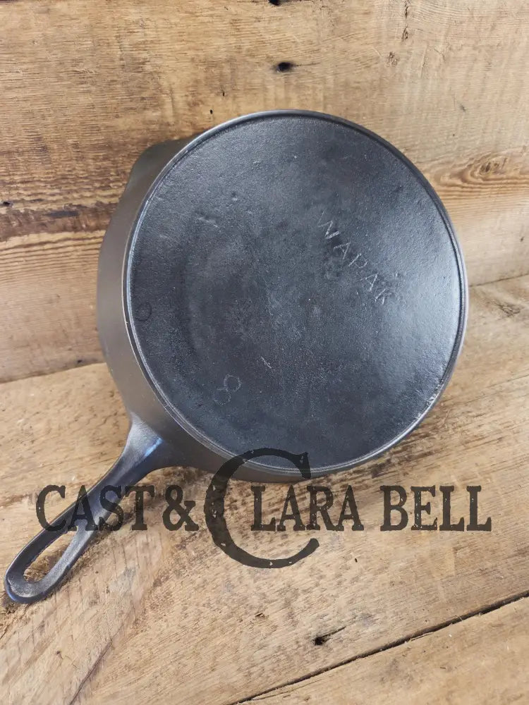 Wapak #8 straight logo with ’Ghost Mark Erie’ 704 Cast Iron Skillet Fully restored and seasoned ready to use! Skillet