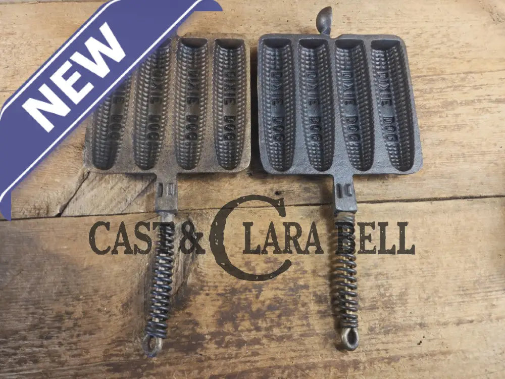 What a COOL novelty! Rare Dixie Mfg and Co. Dixie Dog cornbread waffle iron! Waffle Iron