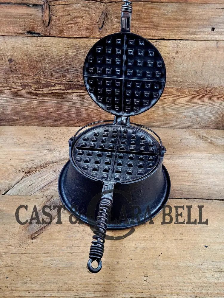 Whoa!! 1910βS Early Wagner βArcβ Style Logo Mfg Co. Sidney O #8 Waffle Iron With Tall Base!