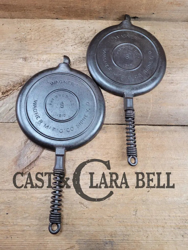 Whoa!! 1910βS Early Wagner βArcβ Style Logo Mfg Co. Sidney O #8 Waffle Iron With Tall Base!