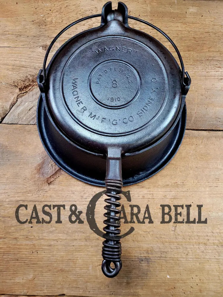 Whoa!! 1910βS Early Wagner βArcβ Style Logo Mfg Co. Sidney O #8 Waffle Iron With Tall Base!