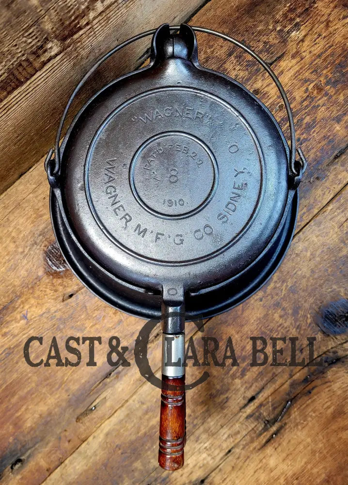 Whoa!! 1910βS Early Wagner Mfg Co. Sidney O #8 Waffle Iron With Tall Base!