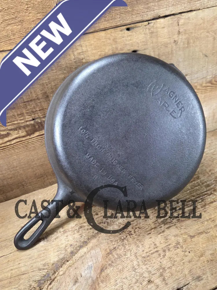 Workhorse Fryer! 1940โs Wagner #8 Cast Iron DEEP Skillet 10 1/2 inch Skillet. Chicken Fryer Skillet