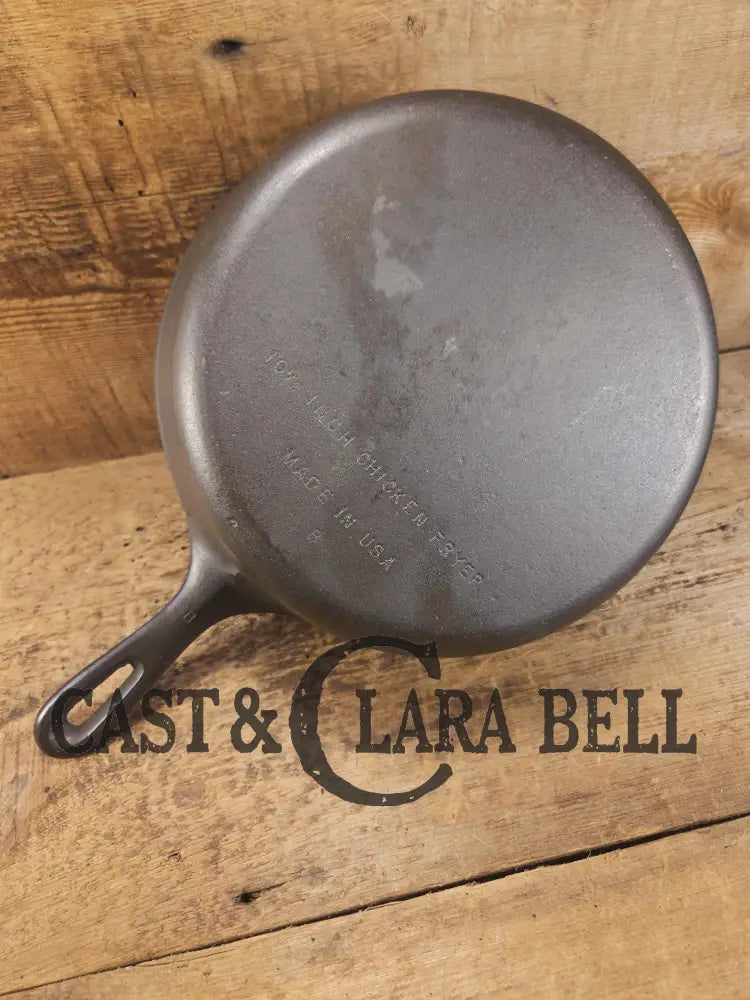 Workhorse Fryer! 1940βs Wagner #8 Cast Iron DEEP Skillet 10 1/2 inch Skillet with helper tab. Chicken Fryer SC24 Skillet