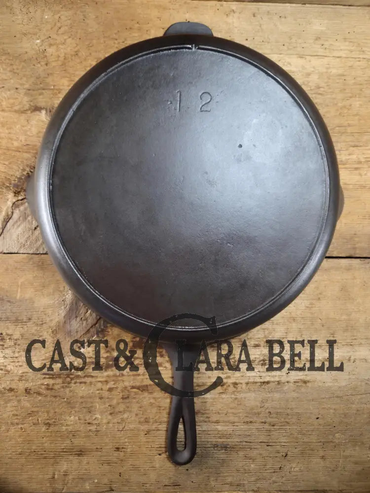 Wow. 1910-20’s era Lodge #12 Cast Iron Skillet with Single Notch Heat Ring. HUGE and perfect for large batch cooking