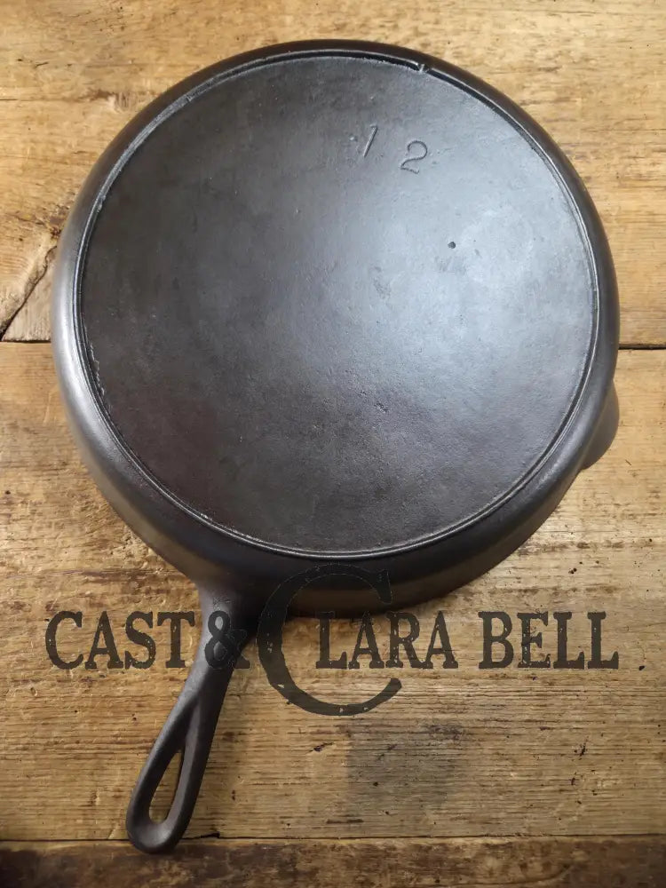 Wow. 1910-20’s era Lodge #12 Cast Iron Skillet with Single Notch Heat Ring. HUGE and perfect for large batch cooking