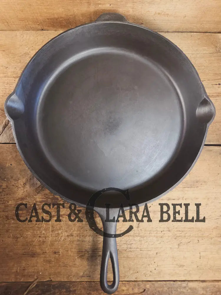 Wow. 1910-20’s era Lodge #14 Cast Iron Skillet with Three Notch Heat Ring. HUGE and perfect for large batch cooking