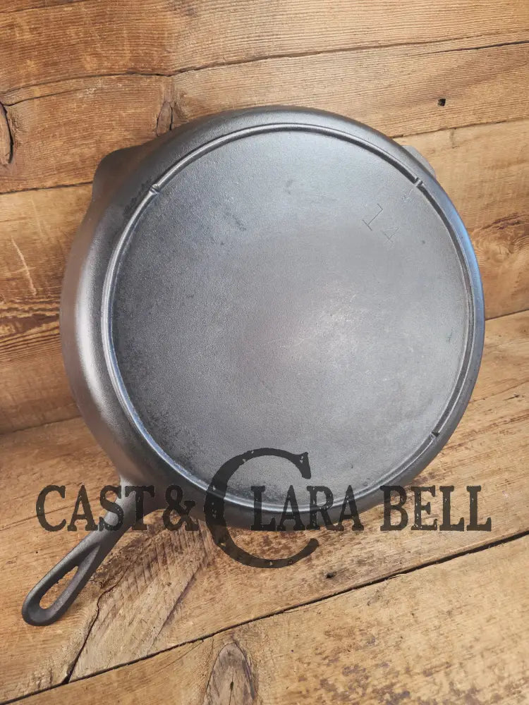 Wow. 1910-20’s era Lodge #14 Cast Iron Skillet with Three Notch Heat Ring. HUGE and perfect for large batch cooking