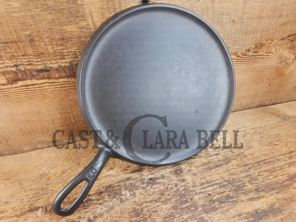 Wow 1910’s era Erie (Griswold) #8 Round Griddle 738 B. Bracing design and FULL Erie PA USA Griddle