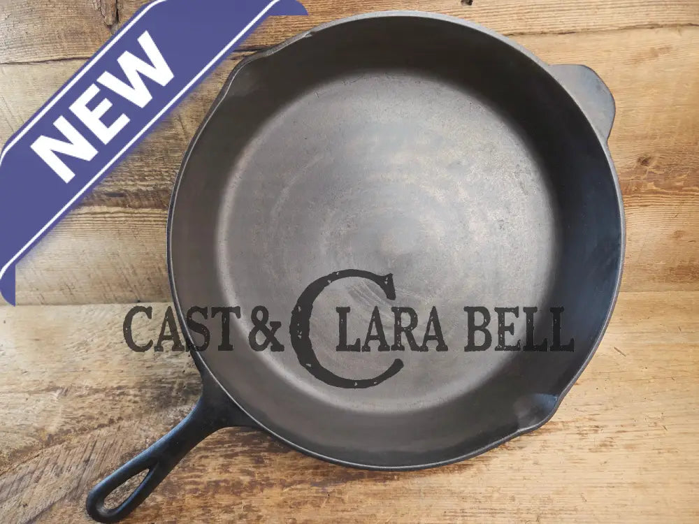 Wow. 1930-40’s era Lodge #12 Cast Iron Skillet with Three Notch Heat Ring. HUGE and perfect for large batch cooking