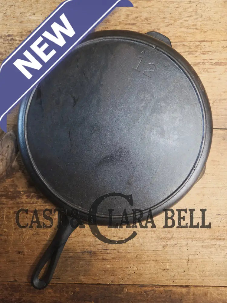 Wow. 1930-40’s era Lodge #12 Cast Iron Skillet with Three Notch Heat Ring. HUGE and perfect for large batch cooking
