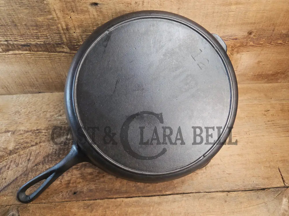 Wow. 1930-40’s era Lodge #12 Cast Iron Skillet with Three Notch Heat Ring. HUGE and perfect for large batch cooking