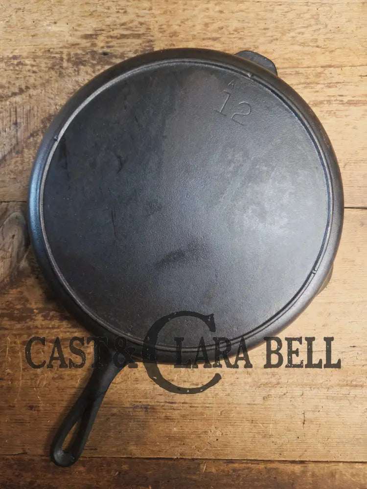 Wow. 1930-40’s era Lodge #12 Cast Iron Skillet with Three Notch Heat Ring. HUGE and perfect for large batch cooking