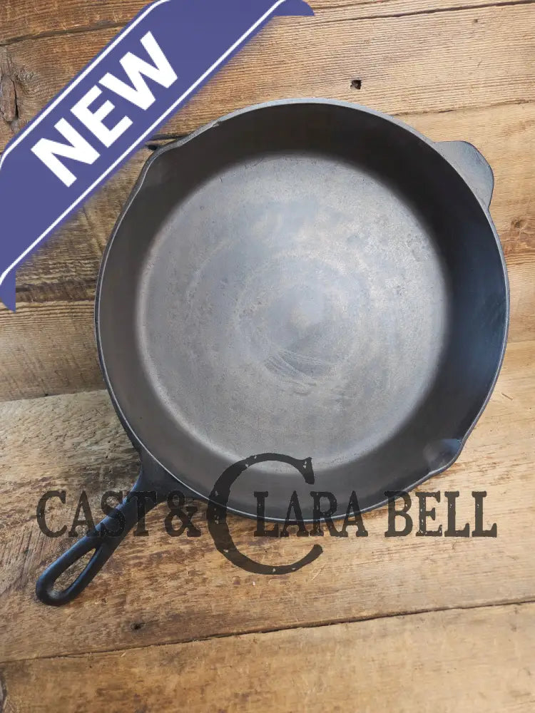 Wow. 1930-40’s era Lodge #12 Cast Iron Skillet with Three Notch Heat Ring. HUGE and perfect for large batch cooking