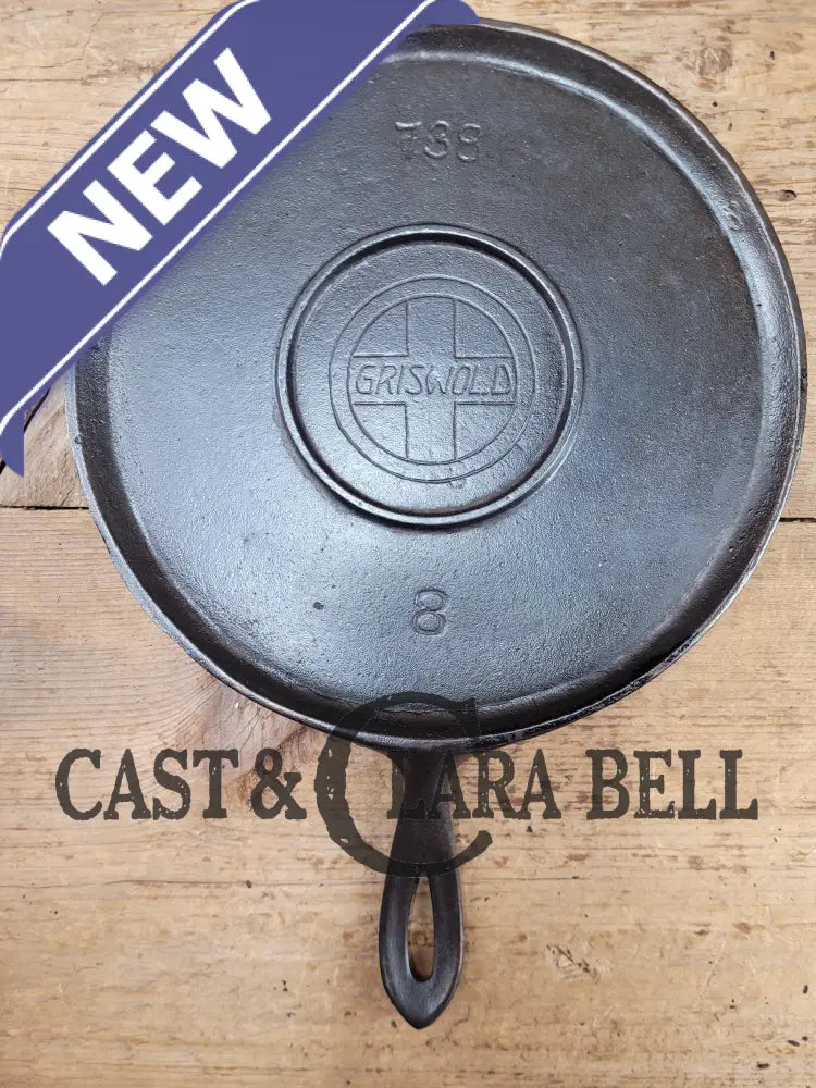 Wow! Early 1910βS Beautiful Griswold Slant Logo Vintage Griddle #8 Erie 738.