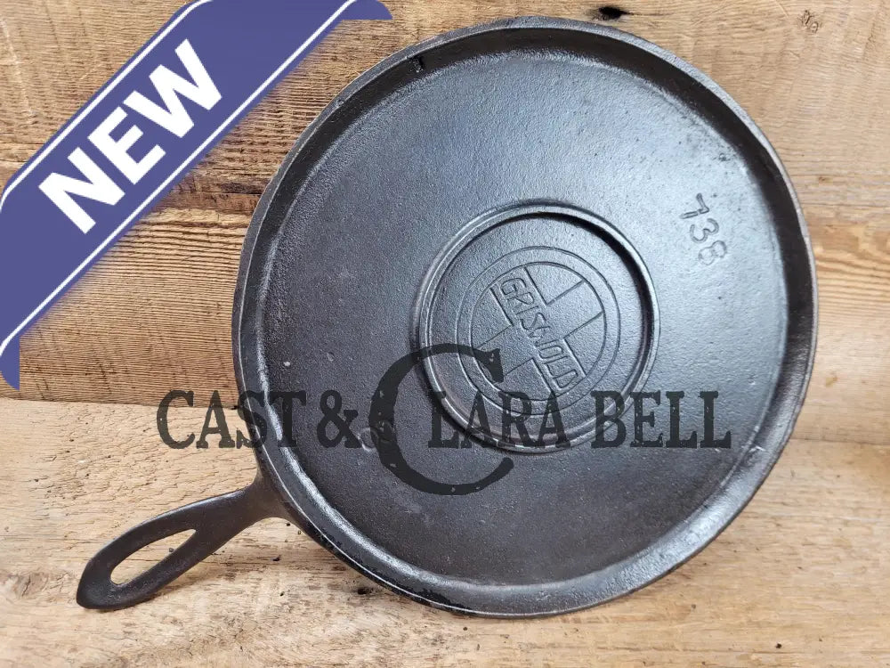 Wow! Early 1910βS Beautiful Griswold Slant Logo Vintage Griddle #8 Erie 738.