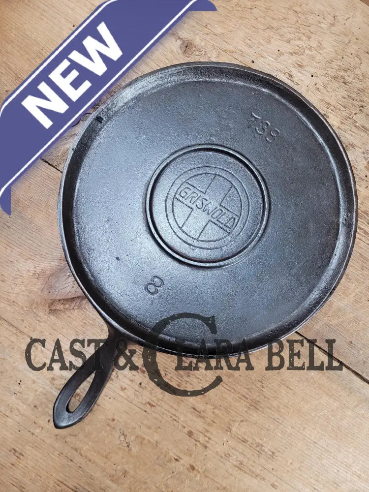 Wow! Early 1910βS Beautiful Griswold Slant Logo Vintage Griddle #8 Erie 738.