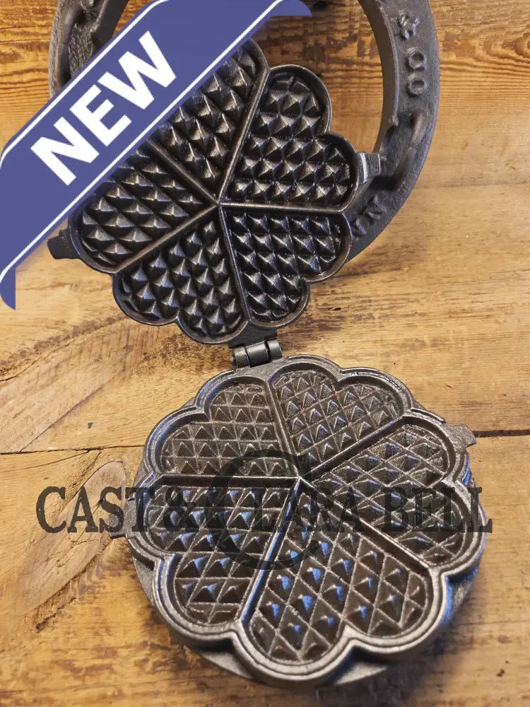 WOW! Gorgeous Fully Restored 1910βs ERA Griswold made Alfred Andresen & Co. #8 Waffle Iron Heart Shaped Design. Waffle