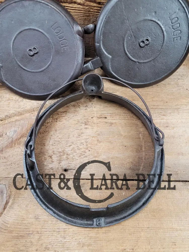 Wow! Hard To Find 1910βS Era Lodge #8 Arc Logo Waffle Iron Raised β8ββ On Base. Matches