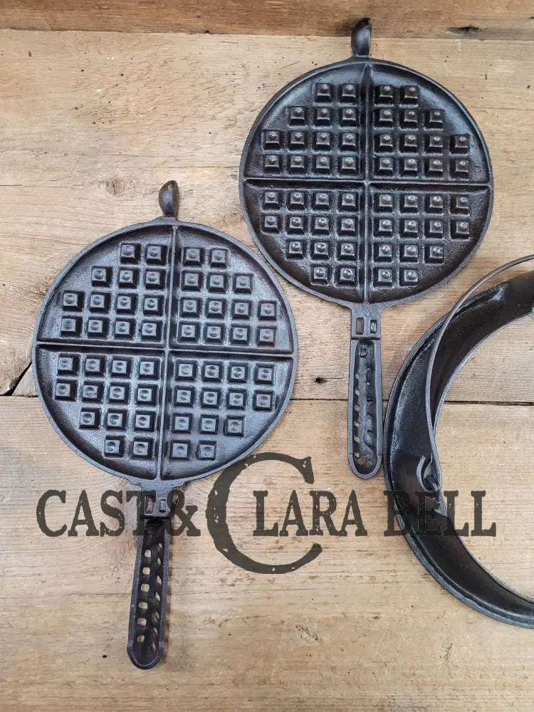 Wow! Hard To Find 1910βS Era Lodge #8 Arc Logo Waffle Iron Raised β8ββ On Base. Matches