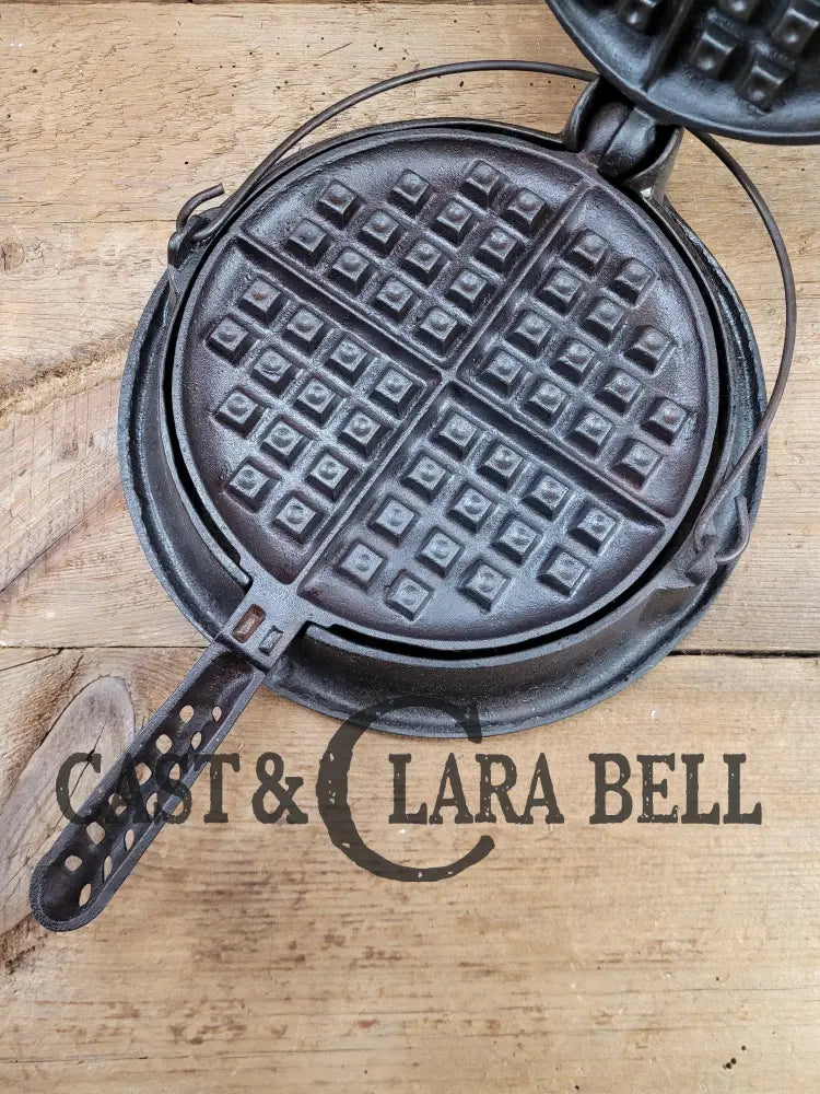 Wow! Hard To Find 1910βS Era Lodge #8 Arc Logo Waffle Iron Raised β8ββ On Base. Matches