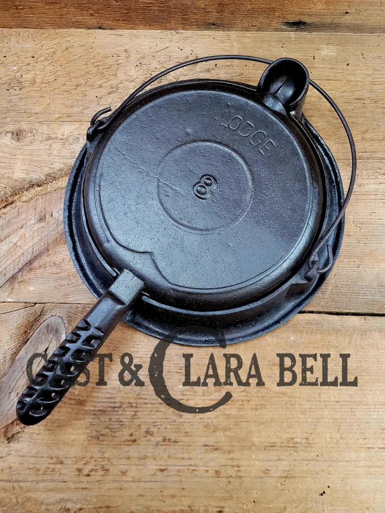 Wow! Hard To Find 1910βS Era Lodge #8 Arc Logo Waffle Iron Raised β8ββ On Base. Matches
