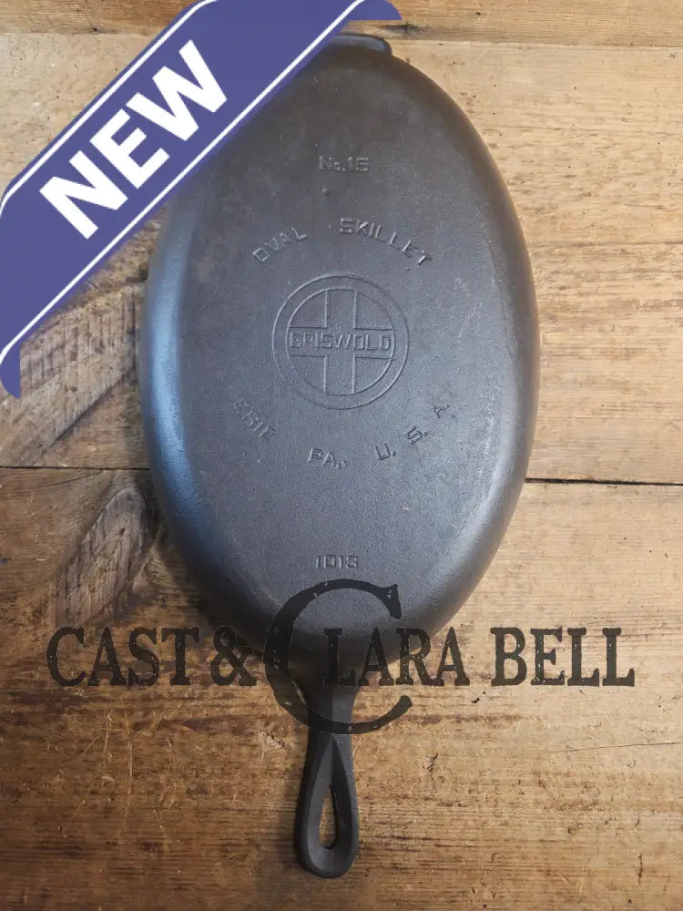 Wow! Hard to Find 1920’s Griswold #15 Oval Fish Skillet. Collector grade #1013 Skillet