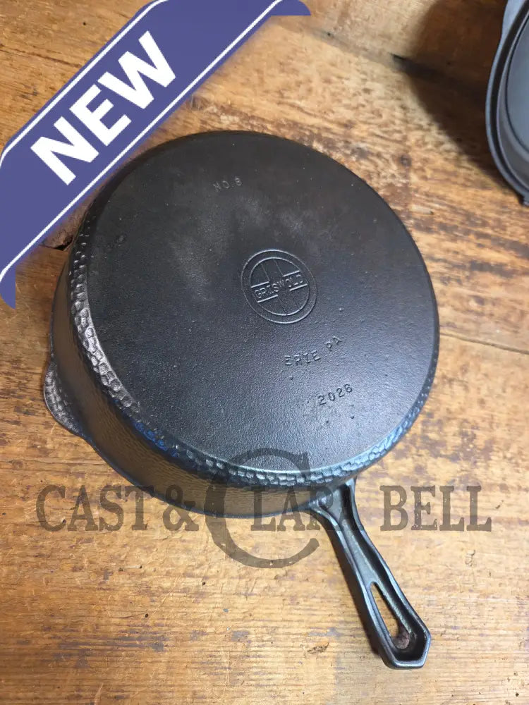 WOW! Hard to find 1930’s Hammered finish Griswold No. 8 DEEP CHICKEN FRYER Cast Iron Skillet 2028 w/ hinged lid 2098