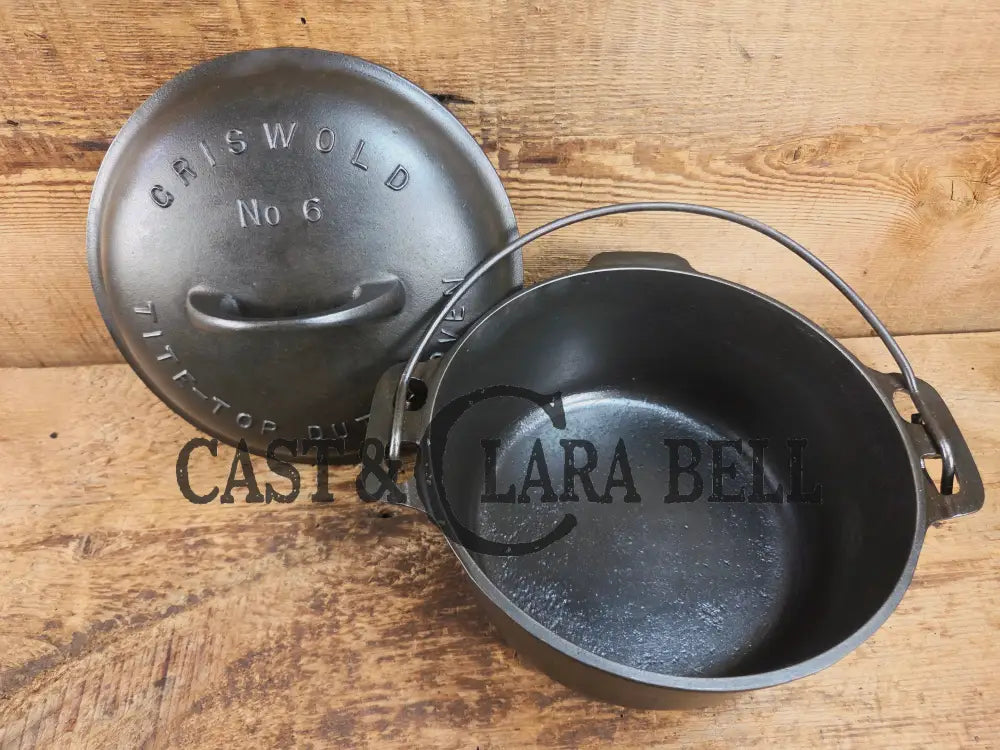 WOW Hard to Find and the cutest Dutch oven EVER. 1920βs Griswold #6 Tite-Top Cast Iron Dutch Oven Fully marked Lid