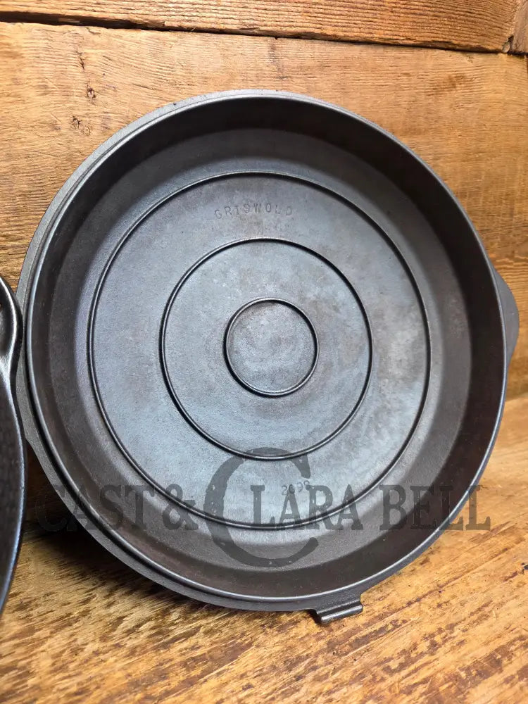 WOW! Hard to find 1930’s Hammered finish Griswold No. 8 DEEP CHICKEN FRYER Cast Iron Skillet 2028 w/ hinged lid 2098